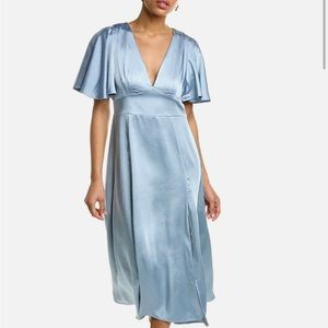 Beautiful Ted Baker icy blue flutter sleeve midi Dress